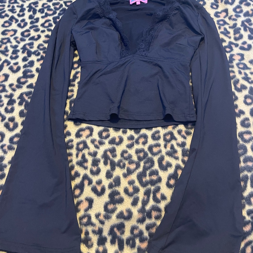 Edikted Black Lace Long Sleeve Top